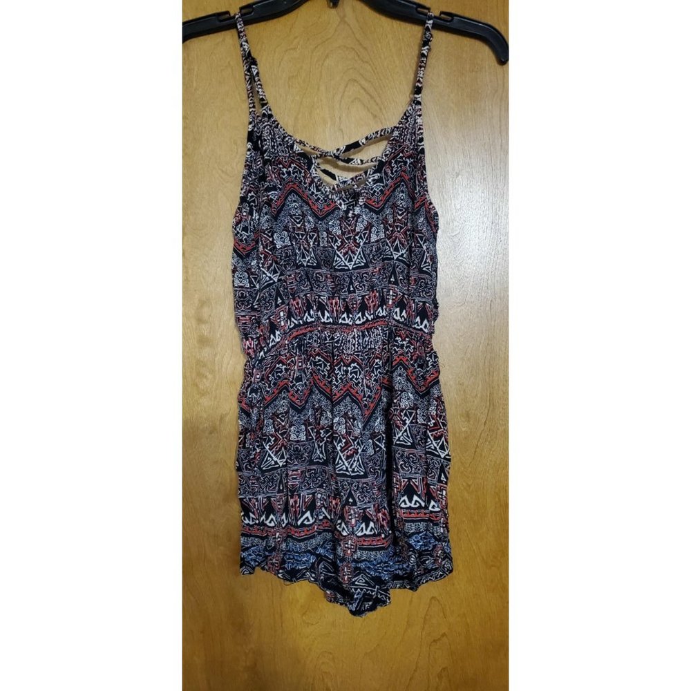 Dark red, white, and black designer Romper